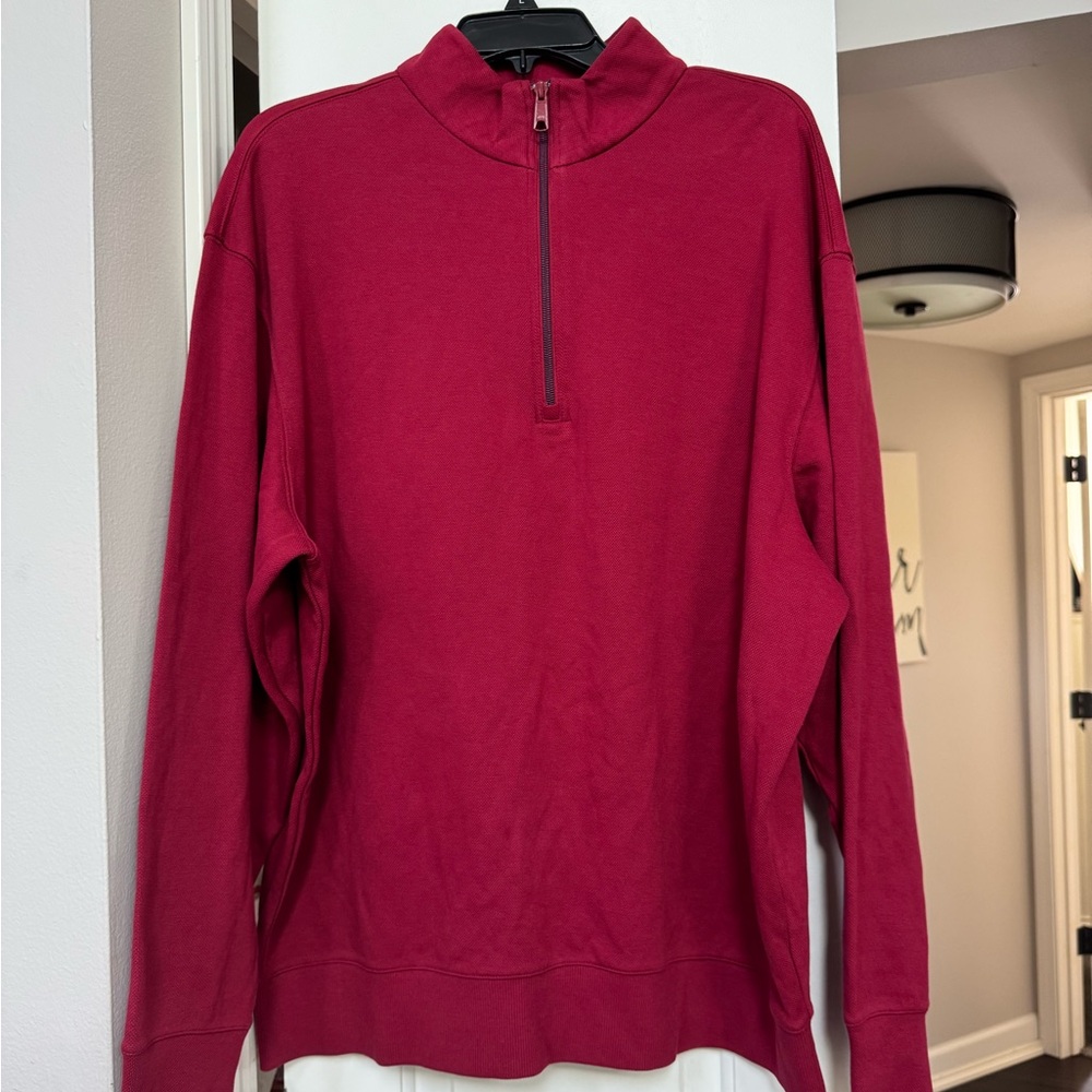Roundtree & Yorke Men's Red Half-Zip Sweater